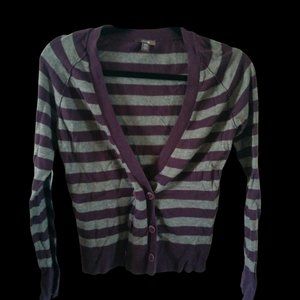 Purple Grey Lightweight cardigan with double breasted button detail by Jacob